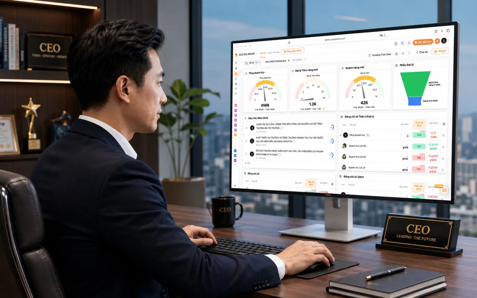 Simplamo goal dashboard software interface