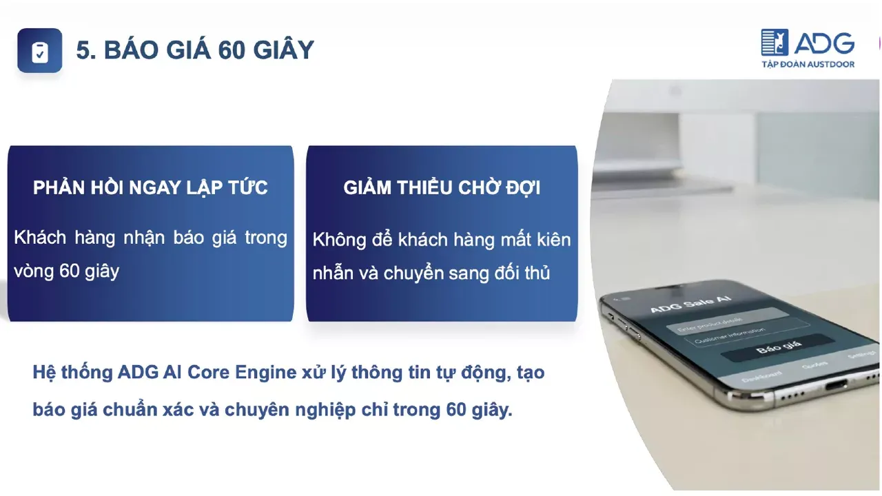 Minh họa tính năng tạo báo giá trong 60 giây
