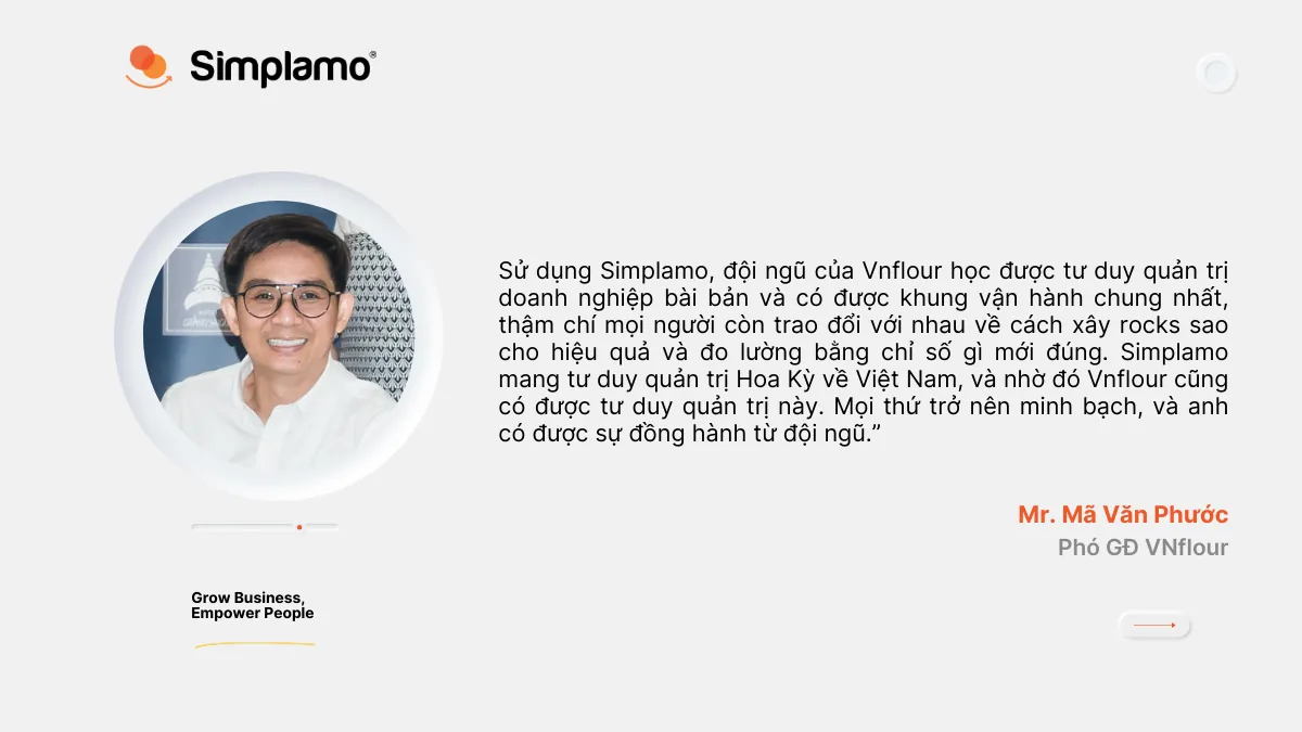 Vnflour triển khai Simplamo
