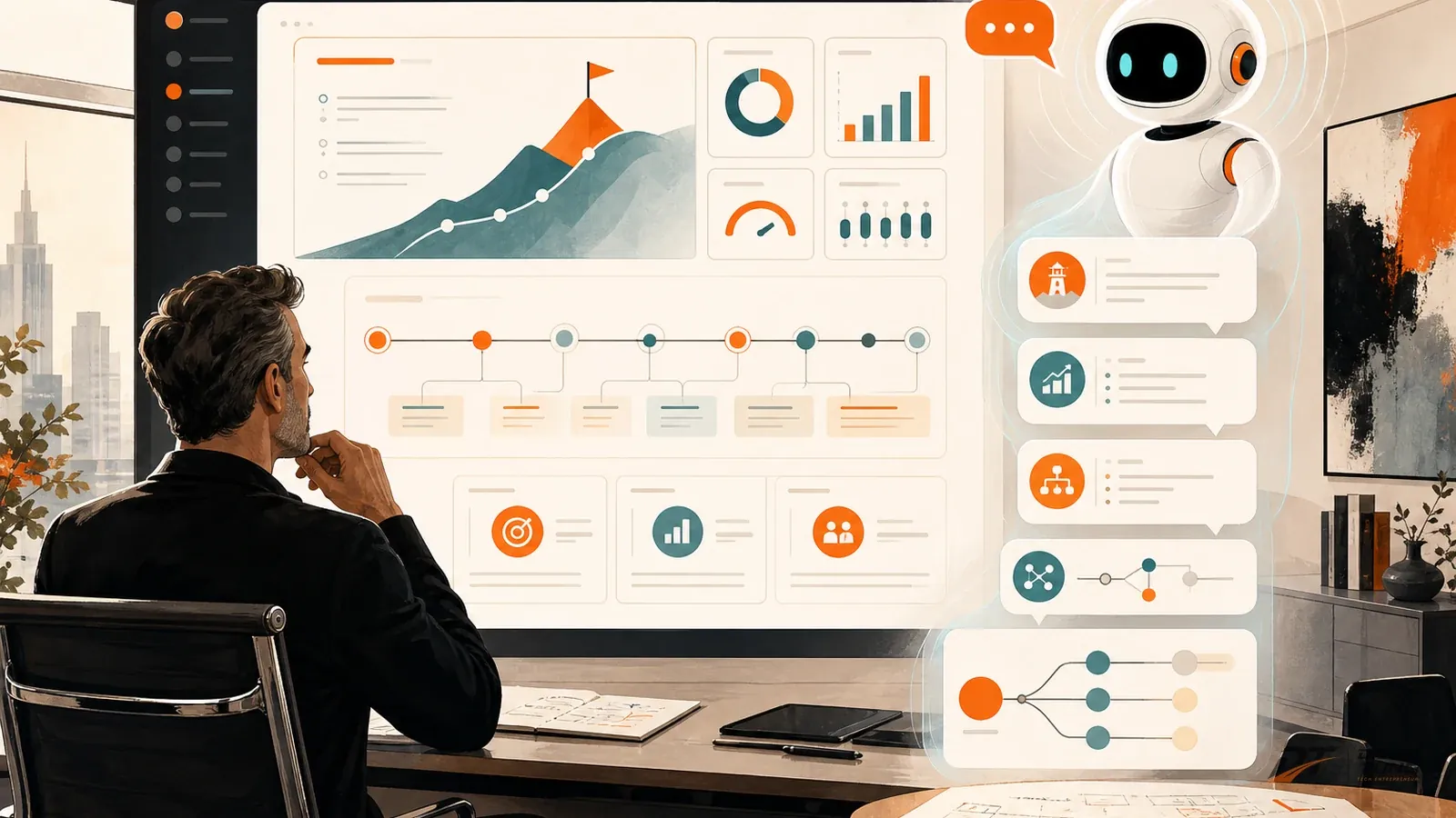 Simplamo AI chat hỗ trợ chiến lược, KPI, cột mốc và sơ đồ vận hành